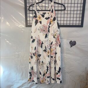 Torrid NWT White Floral summer Midi Dress with stretch